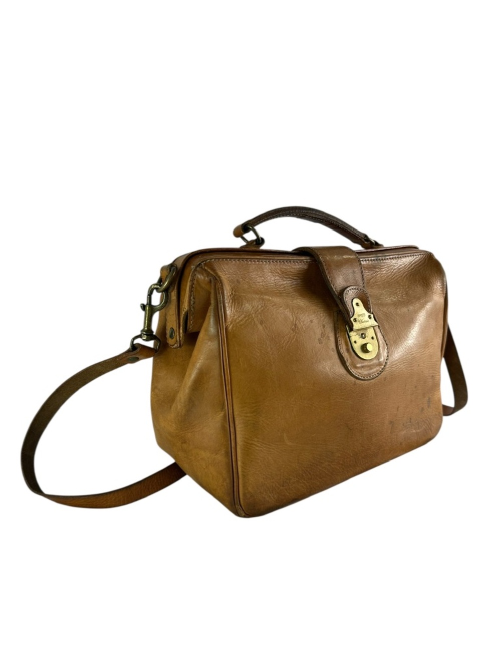 Genuine Classic BREE Natural Tan Leather Crossbody Doctor Bag